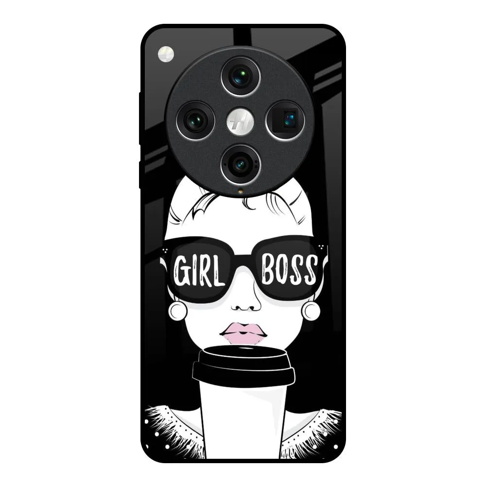 Youth Style Strong Grip Girl Boss Glass Case For Oppo Find x8 Pro