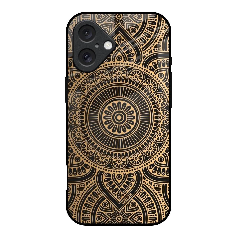 Luxury Mandala Glass Case for iPhone 16 Stylish Grip Texture