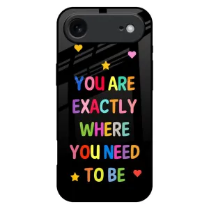 Protective Form Elegant Surface Texture Magical Words Glass Case for iPhone 17 Air