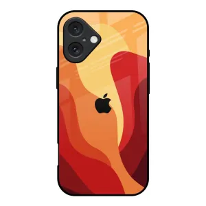 Magma Color Pattern Glass Case for iPhone 16 Smooth Layer Handcrafted Design