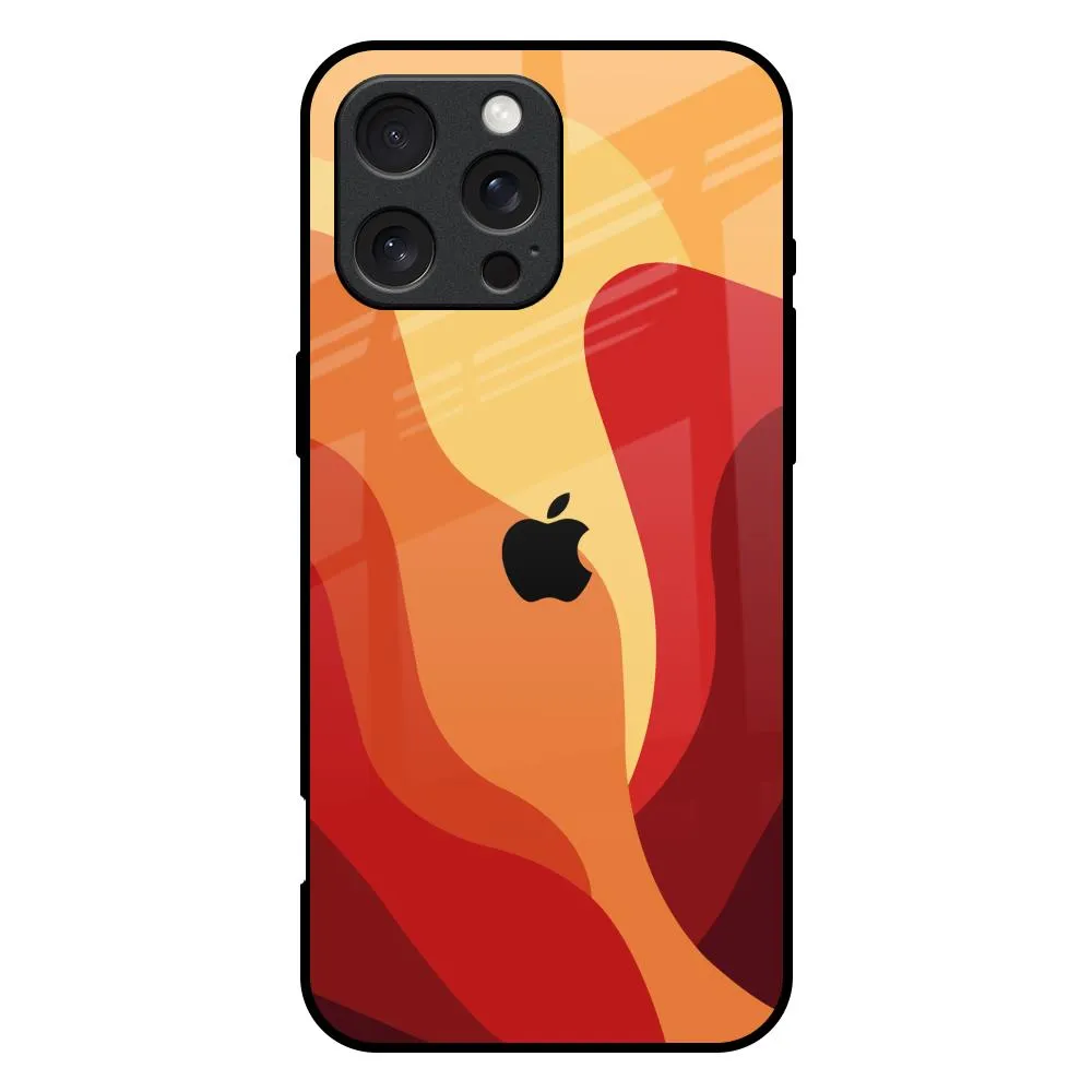 Magma Color Pattern Glass Case for iPhone 16 Pro Max Glossy surface Shock Absorbing