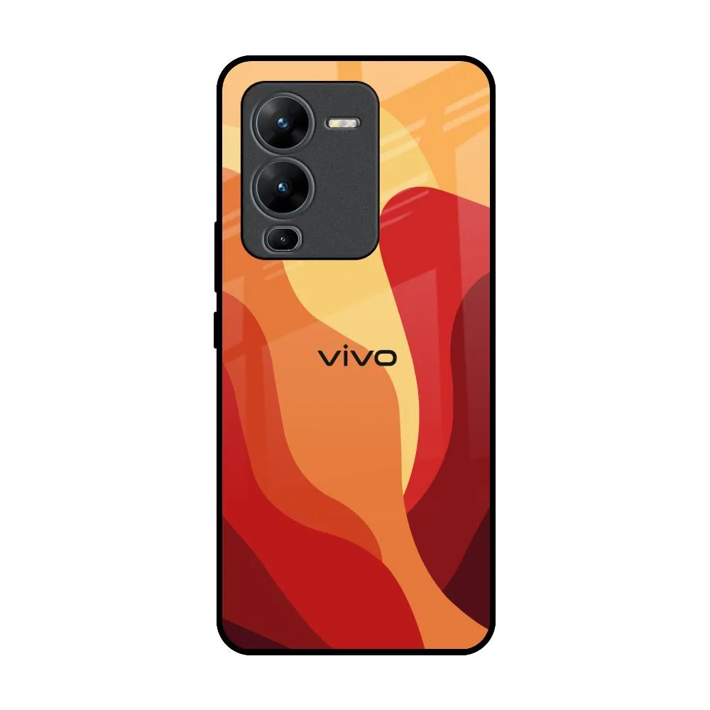 Luxury Appeal Magma Color Pattern Glass Case for Vivo V25 Pro