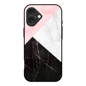 Marble Collage Art Glass Case For iPhone 16 Smooth Design Versatile Design