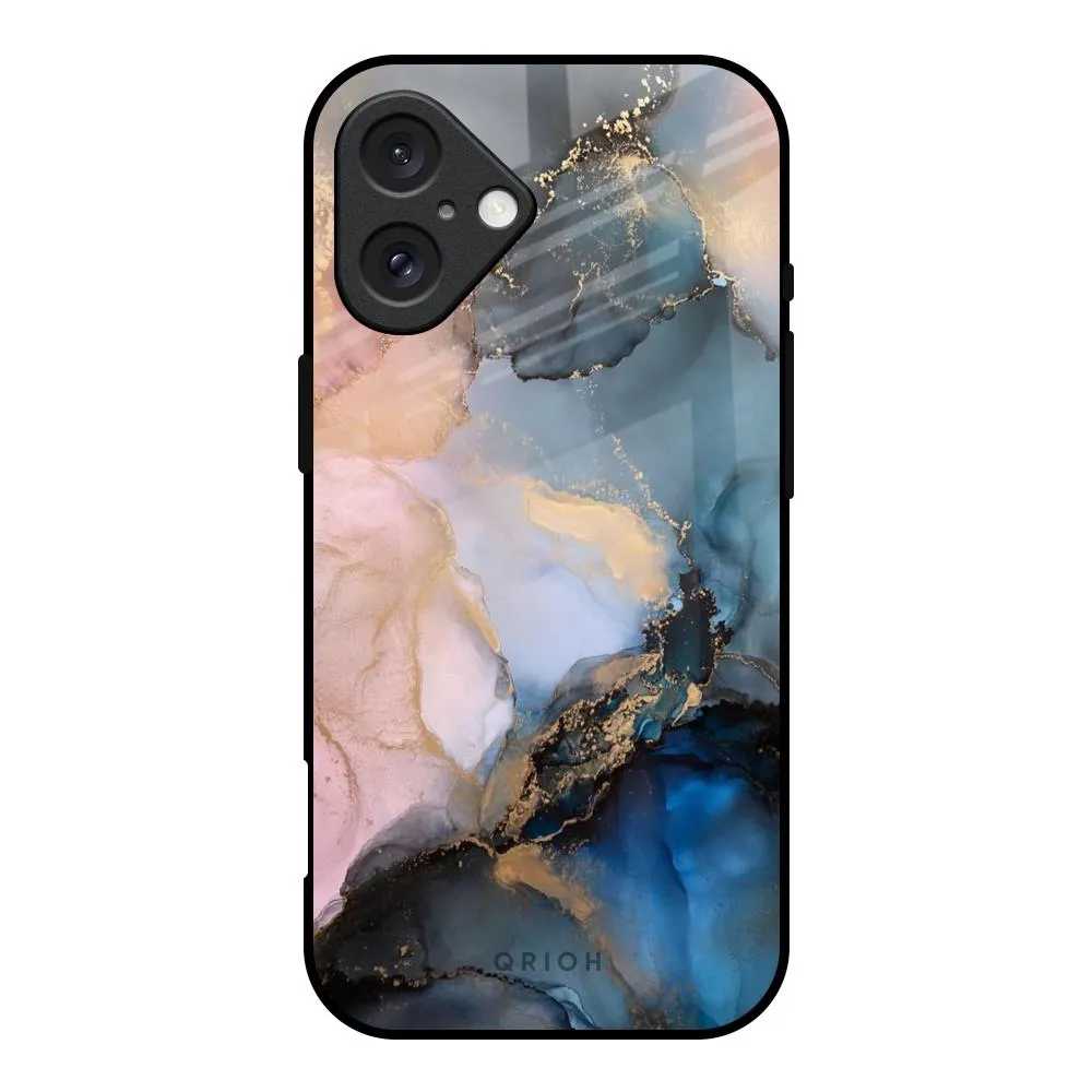 Shock Surface Durable Quality Marble Ink Abstract Glass Case for iPhone 16