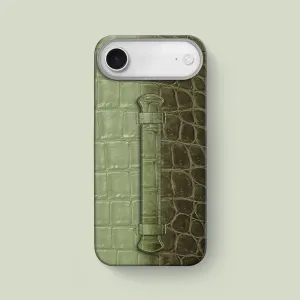 Center Handle Celadon Green For iPhone 17 Air In Himalayan Crocodile Durable Accessory