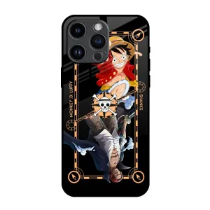 Stylish Detail Layer Shanks & Luffy Glass Case for iPhone 14 Pro Max
