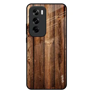 Timber Printed Glass Case for Oppo Reno 12 5G Flexible Fit