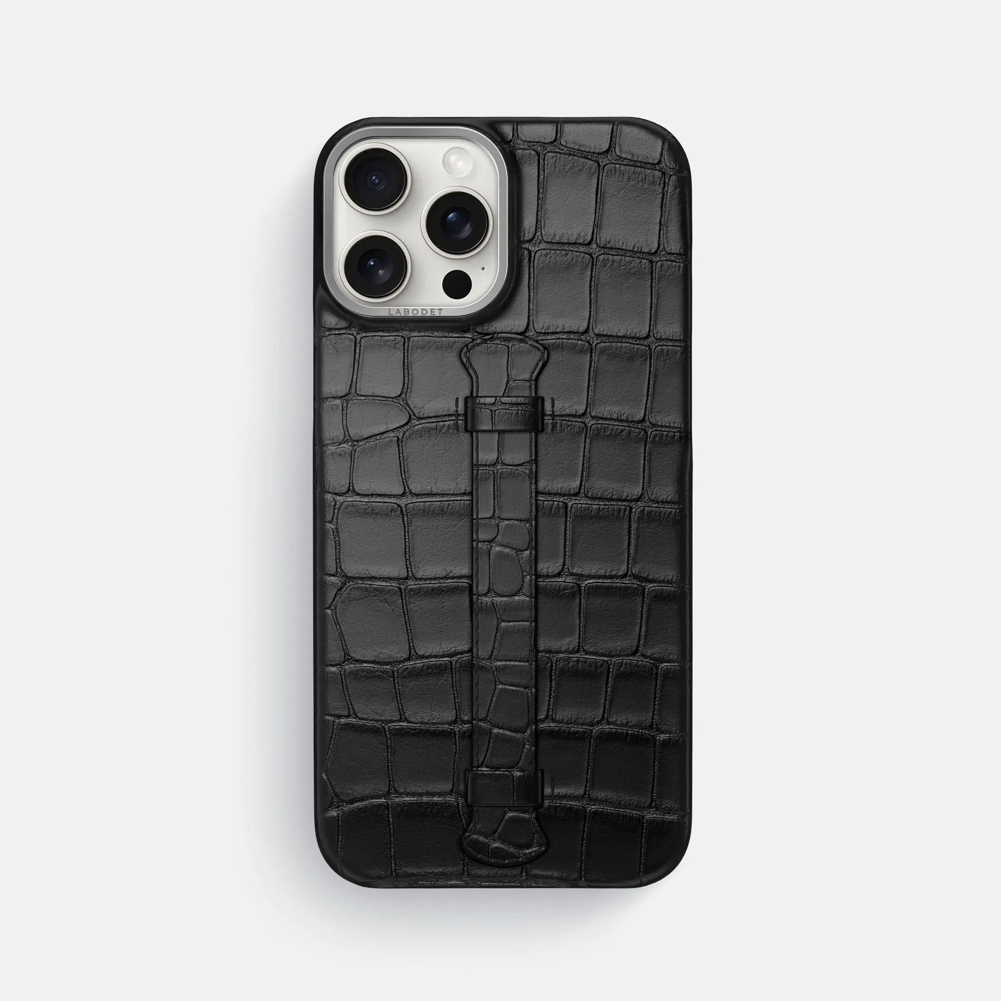 Minimal Pattern Texture Comfort Shield Center Handle For iPhone 16 Pro Max In Alligator