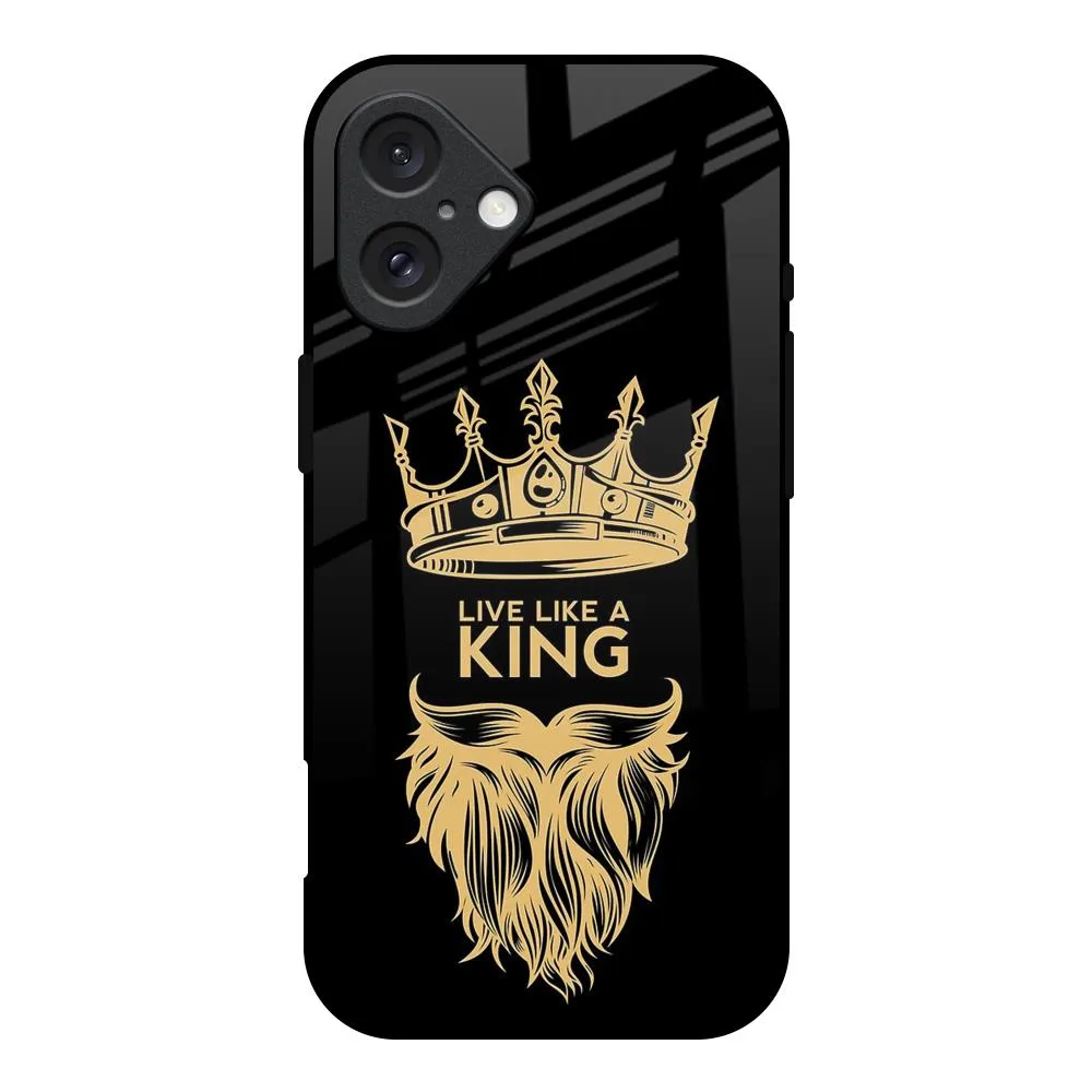 Unique Texture King Life Glass Case For iPhone 16