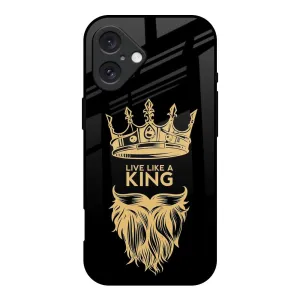 Unique Texture King Life Glass Case For iPhone 16
