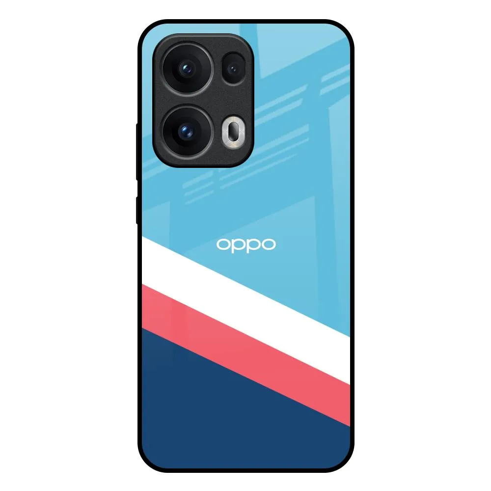 Protective Detailing Pink & White Stripes Glass Case For Oppo Reno13 Pro 5G