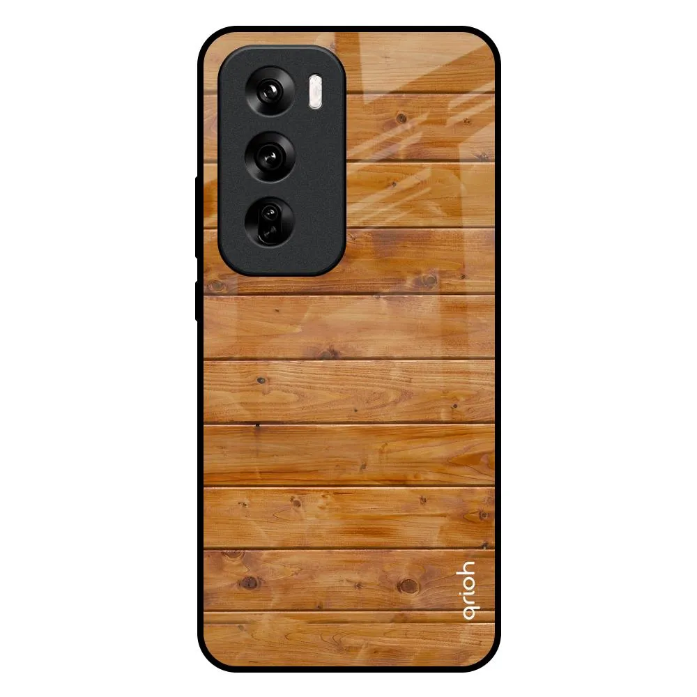 Timberwood Glass Case for Oppo Reno 12 5G Simple Finish Smooth Fit