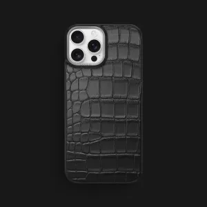 Hand Feel Classic Case Edition Black For iPhone 16 Pro Max In Alligator