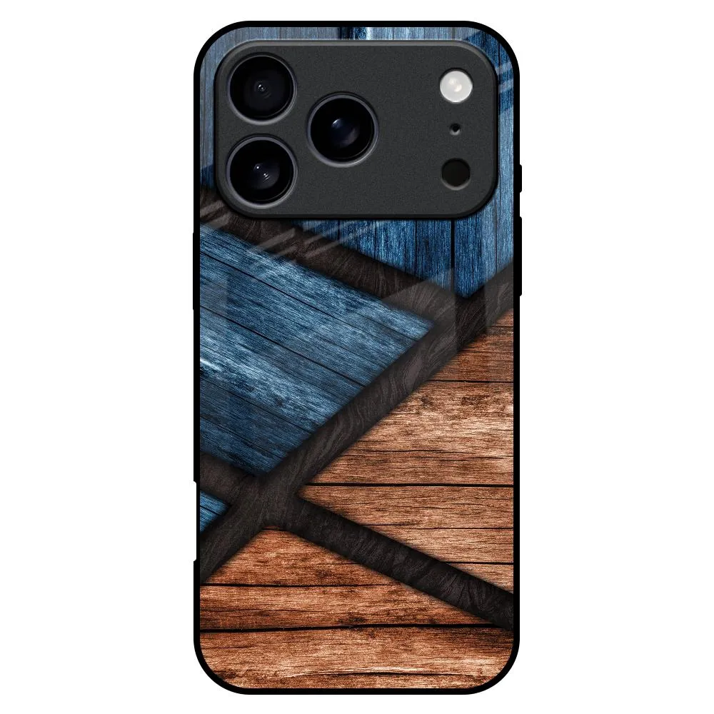 Wooden Tiles Glass Case for iPhone 17 Pro Max Refined Pattern Smooth Coating