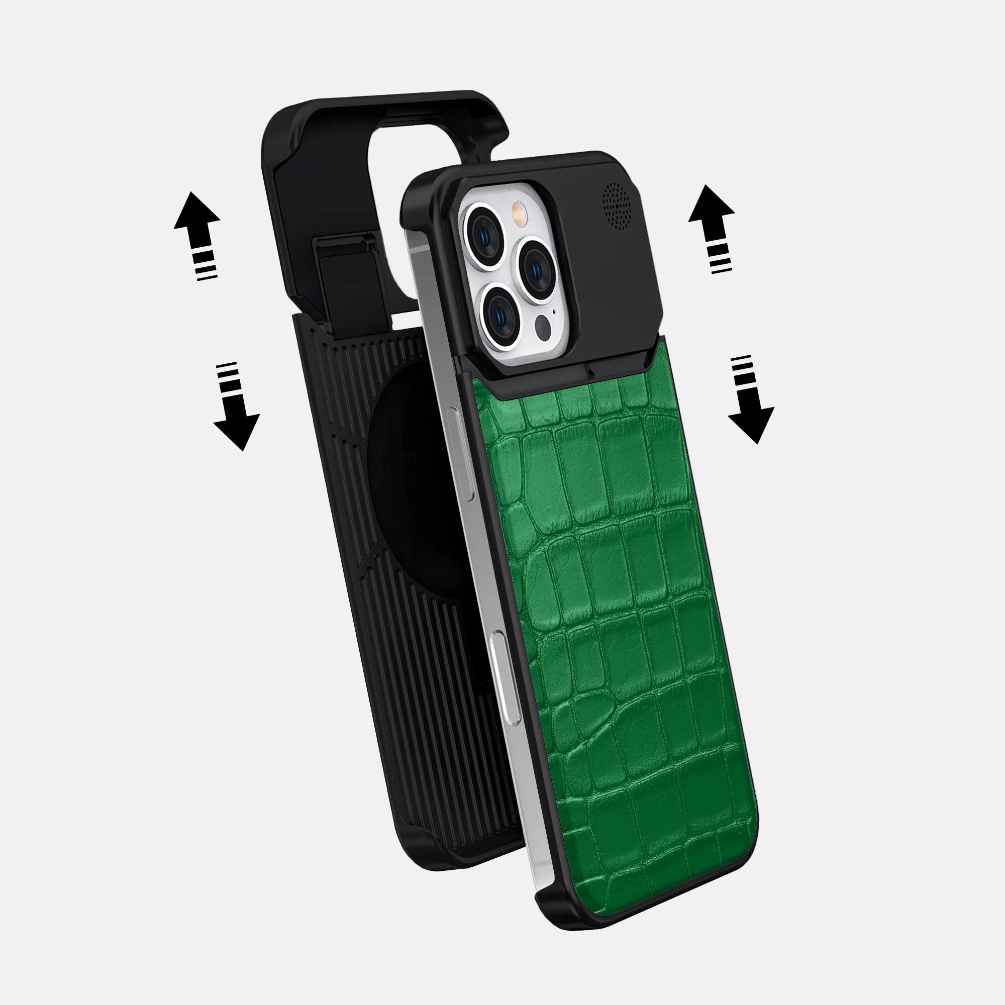 Metal Case For iPhone 16 Pro Max In Alligator Vivid Texture