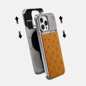 daily accessory Elegant Appearance Metal Case For iPhone 16 Pro Max In Ostrich