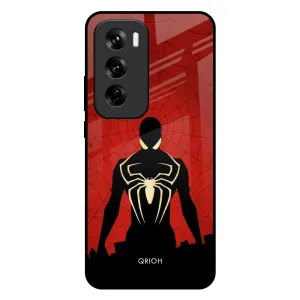 Flexible Surface Texture Minimal Pattern Mighty Superhero Glass Case For Oppo Reno 12 5G