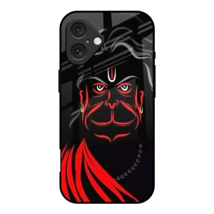 Lord Hanuman Glass Case For iPhone 16 Elegant Touch