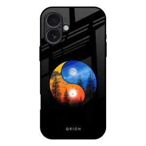 Yin Yang Balance Glass Case for iPhone 17 Strong Frame