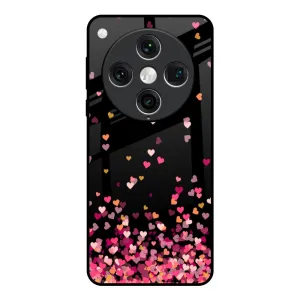 Durable Detail Heart Rain Fall Glass Case For Oppo Find x8 Pro