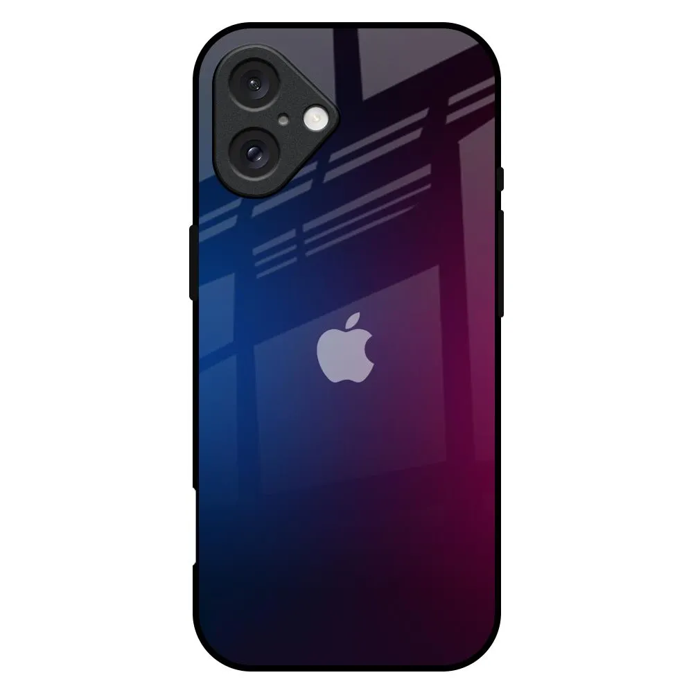 Matte Look Design Refined Look Mix Gradient Shade Glass Case For iPhone 16 Plus