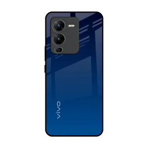 Very Blue Glass Case for Vivo V25 Pro Minimal Pattern