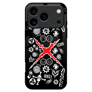 Carbon Fiber Matte Texture Surface Red Zone Glass Case for iPhone 17 Pro Max