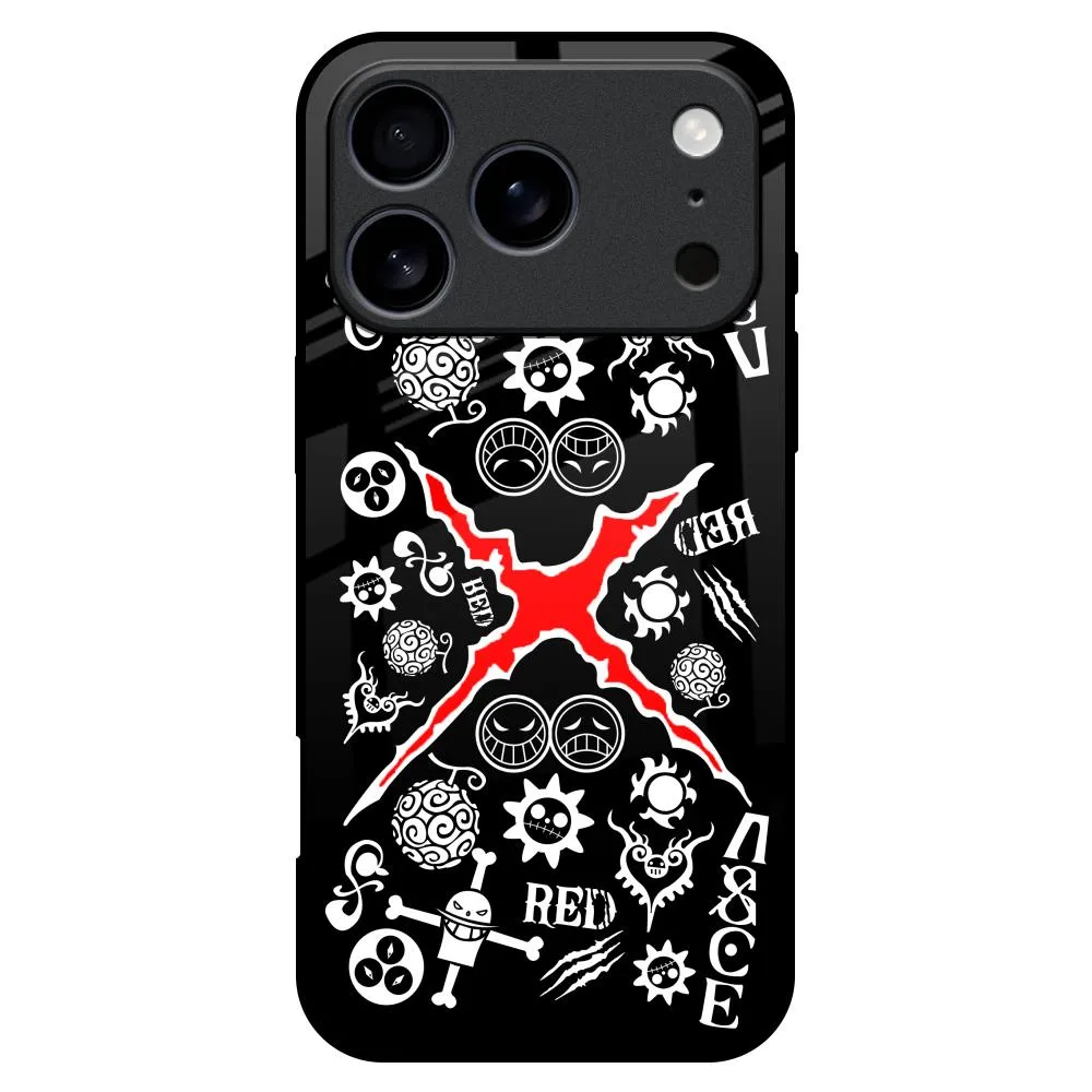 Carbon Fiber Matte Texture Surface Red Zone Glass Case for iPhone 17 Pro Max