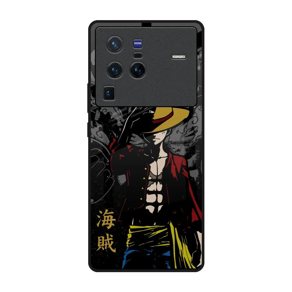 Dark Luffy Glass Case for Vivo X80 Pro 5G Minimal Comfort