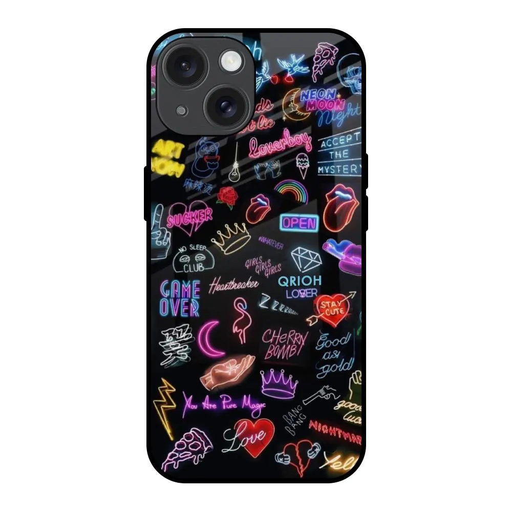 Accept The Mystery Glass Case for iPhone 15 Camera Protection Stylish Layer Texture