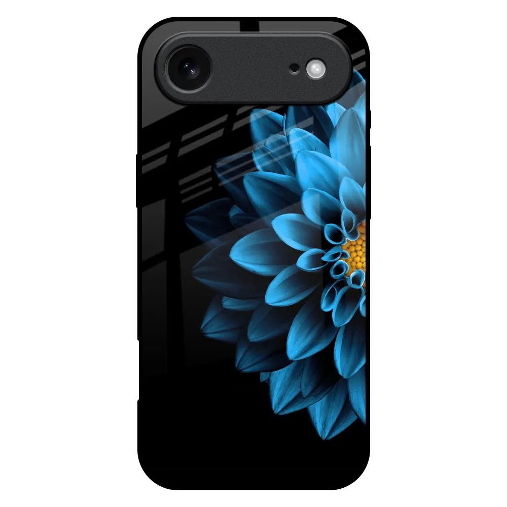 Half Blue Flower Glass Case for iPhone 17 Air Outdoor Use