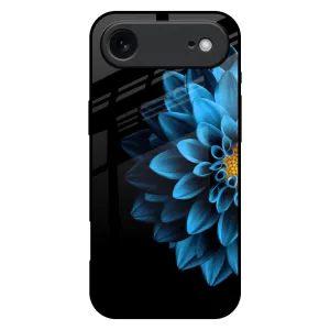 Half Blue Flower Glass Case for iPhone 17 Air Outdoor Use
