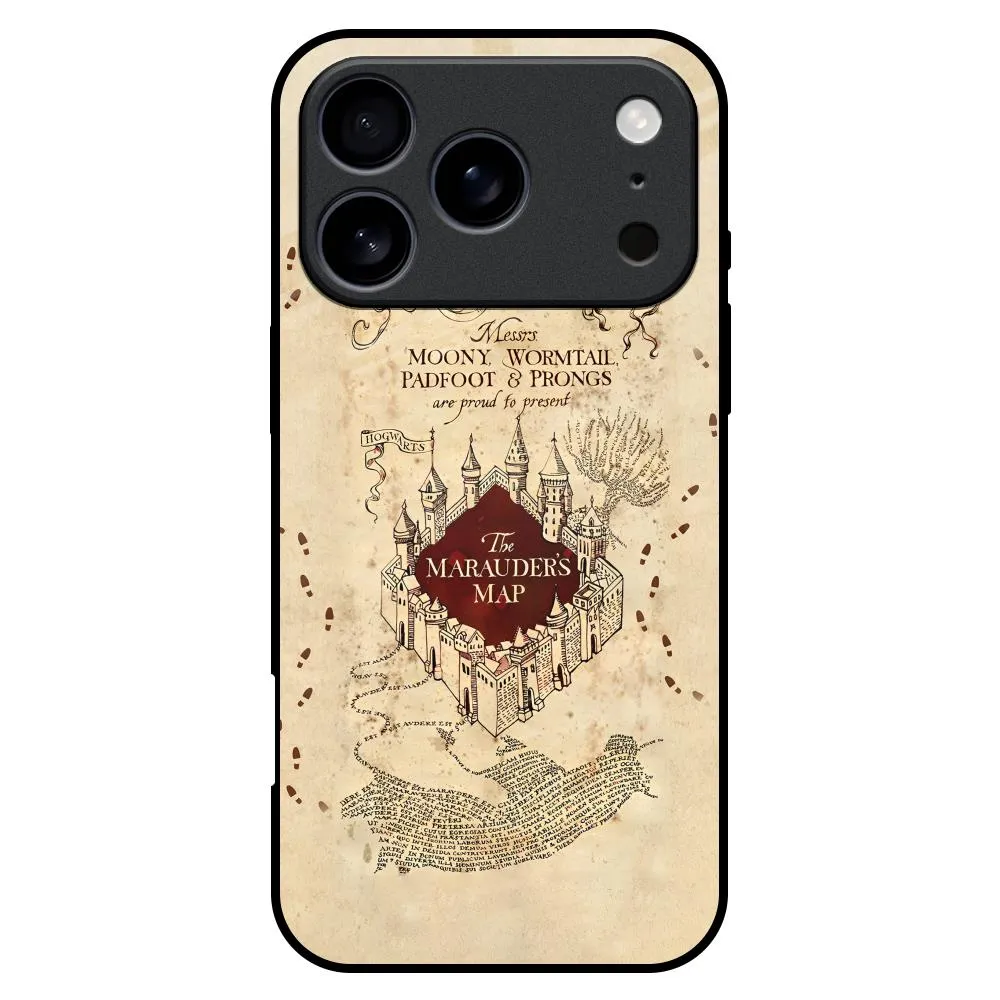 Magical Map Glass Case for iPhone 17 Pro Max Everyday Carry