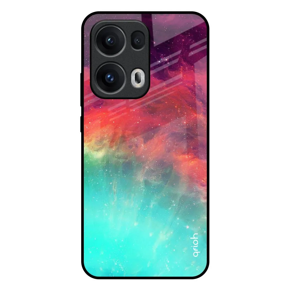 Clear Finish Colorful Aura Glass Case for Oppo Reno13 Pro 5G