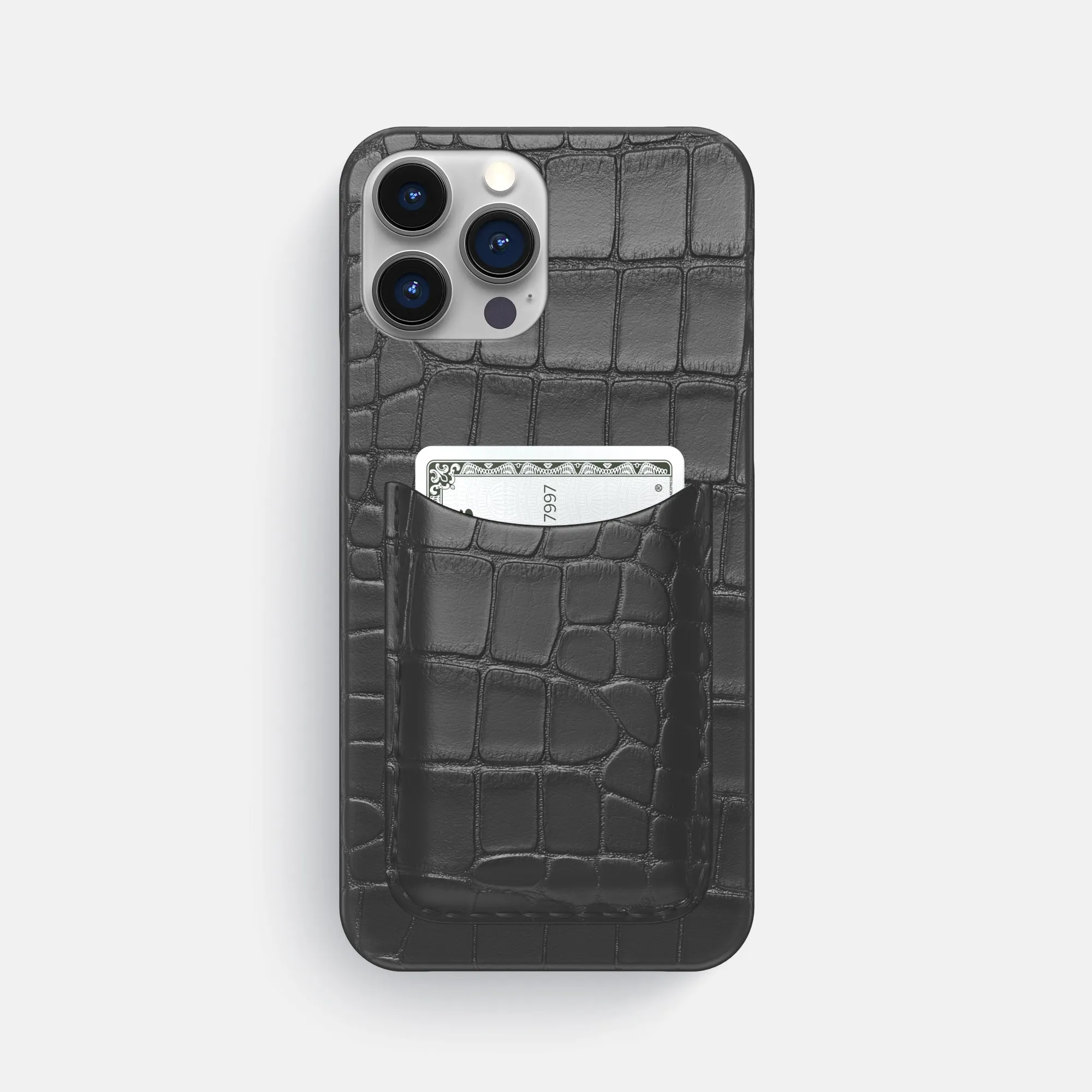 Grip Layer Slim Protection Slim Card Case For iPhone 16 Pro Max In Alligator