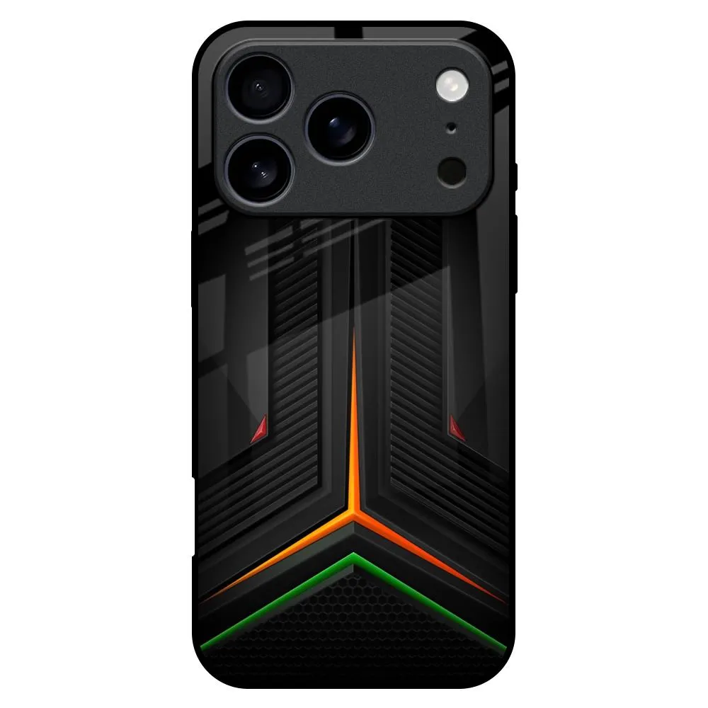 Minimal Frame Modern Ultra Chevron Glass Case for iPhone 17 Pro Max