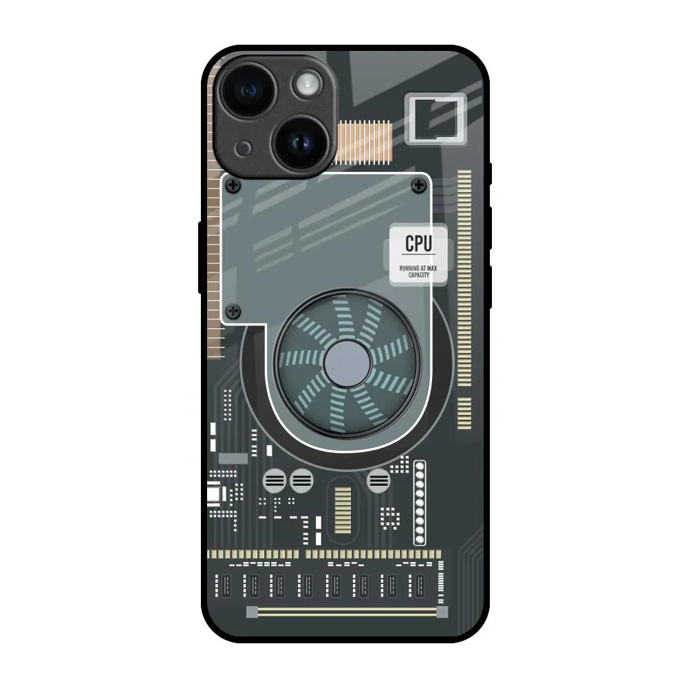 Soft Touch Light Design Motherboard Circuit Glass Case for iPhone 14