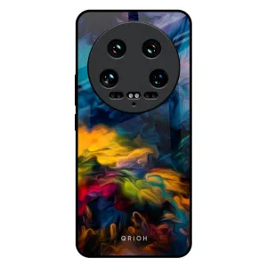 Multicolor Oil Painting Glass Case for Mi 14 Ultra 5G Minimal Shield Texture
