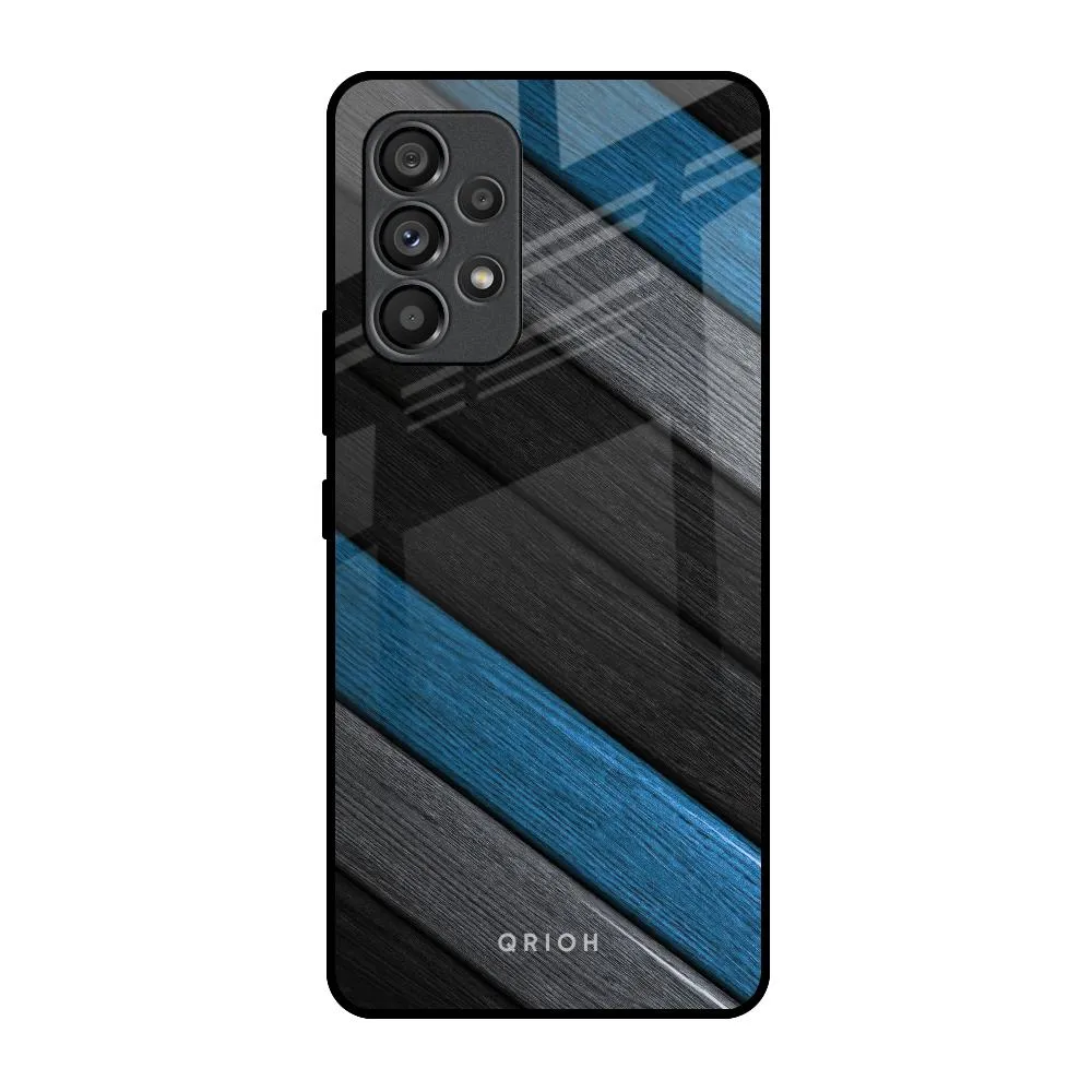 Multicolor Wooden Effect Glass Case for Samsung Galaxy A53 5G Everyday Protection