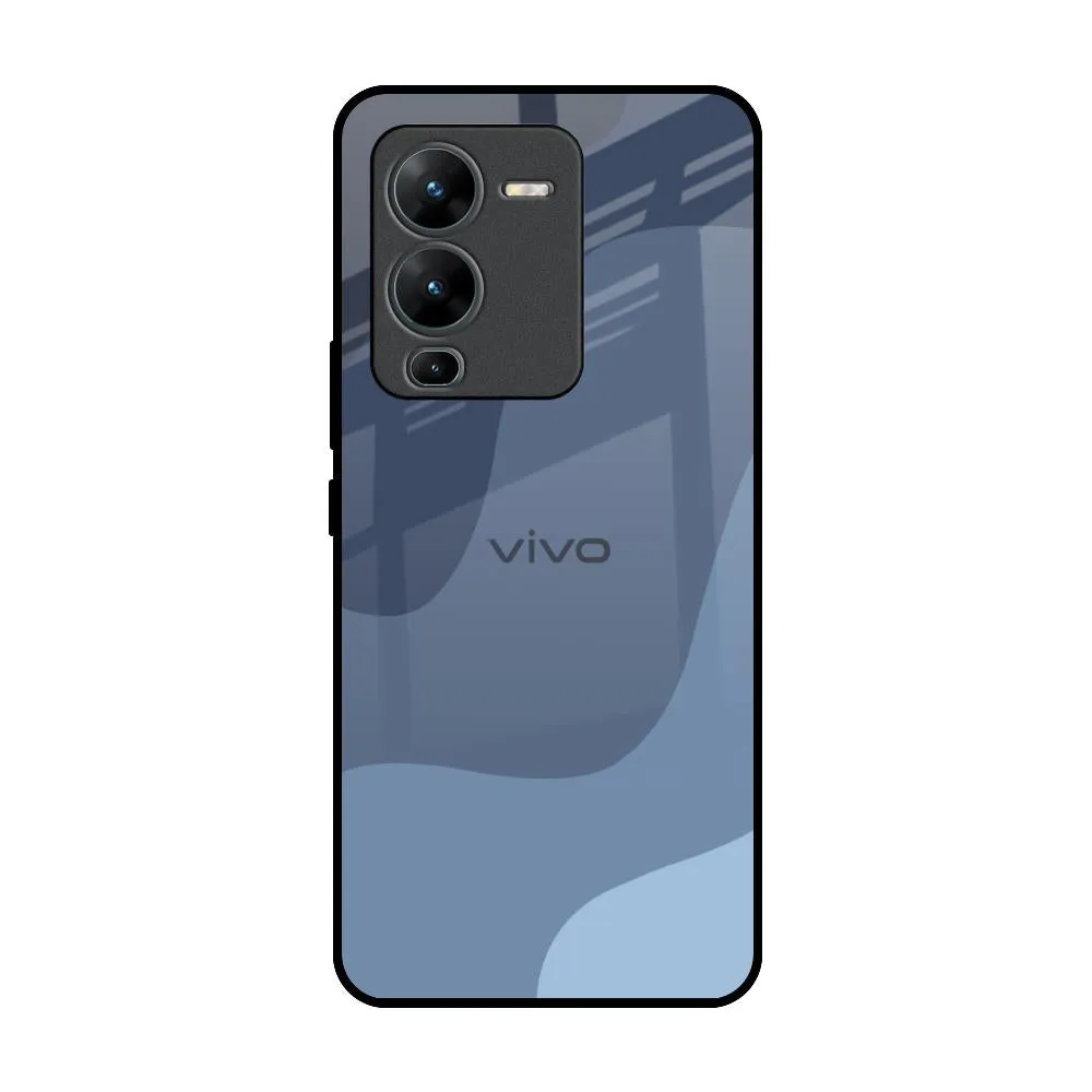 Durable Form Navy Blue Ombre Glass Case for Vivo V25 Pro