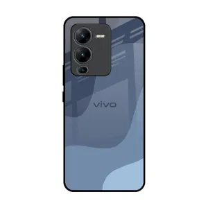 Durable Form Navy Blue Ombre Glass Case for Vivo V25 Pro