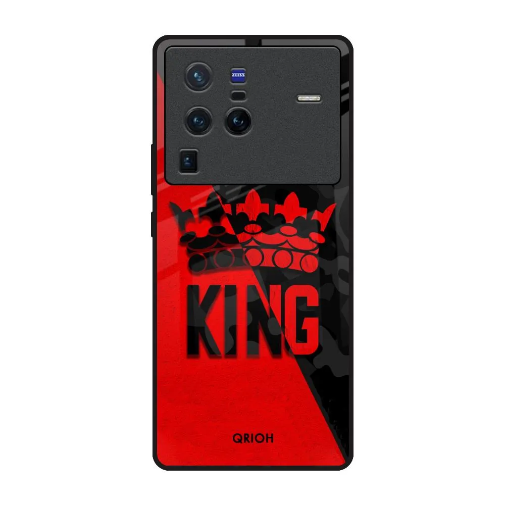 Protective Shell Design I Am A King Glass Case for Vivo X80 Pro 5G