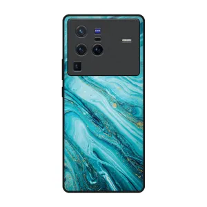 Minimal Shield Ocean Marble Glass Case for Vivo X80 Pro 5G