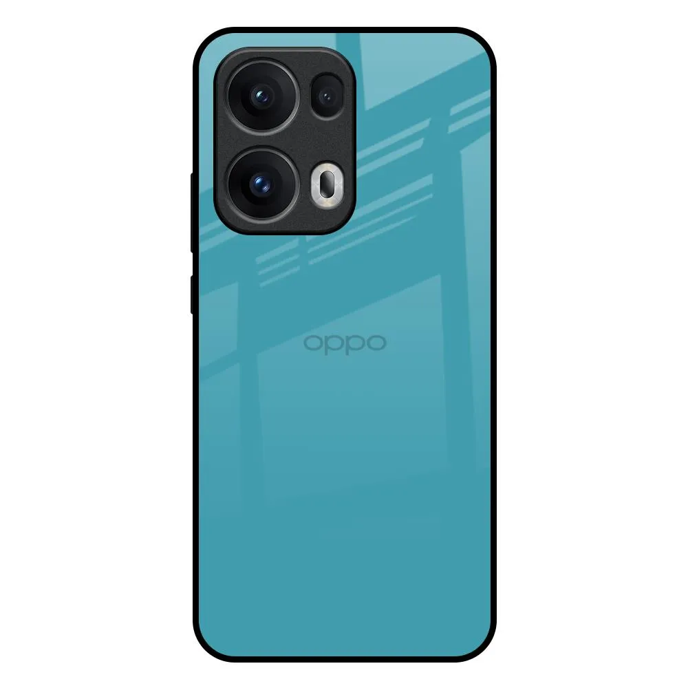 Minimal Aesthetic Touch Oceanic Turquiose Glass Case for Oppo Reno13 Pro 5G