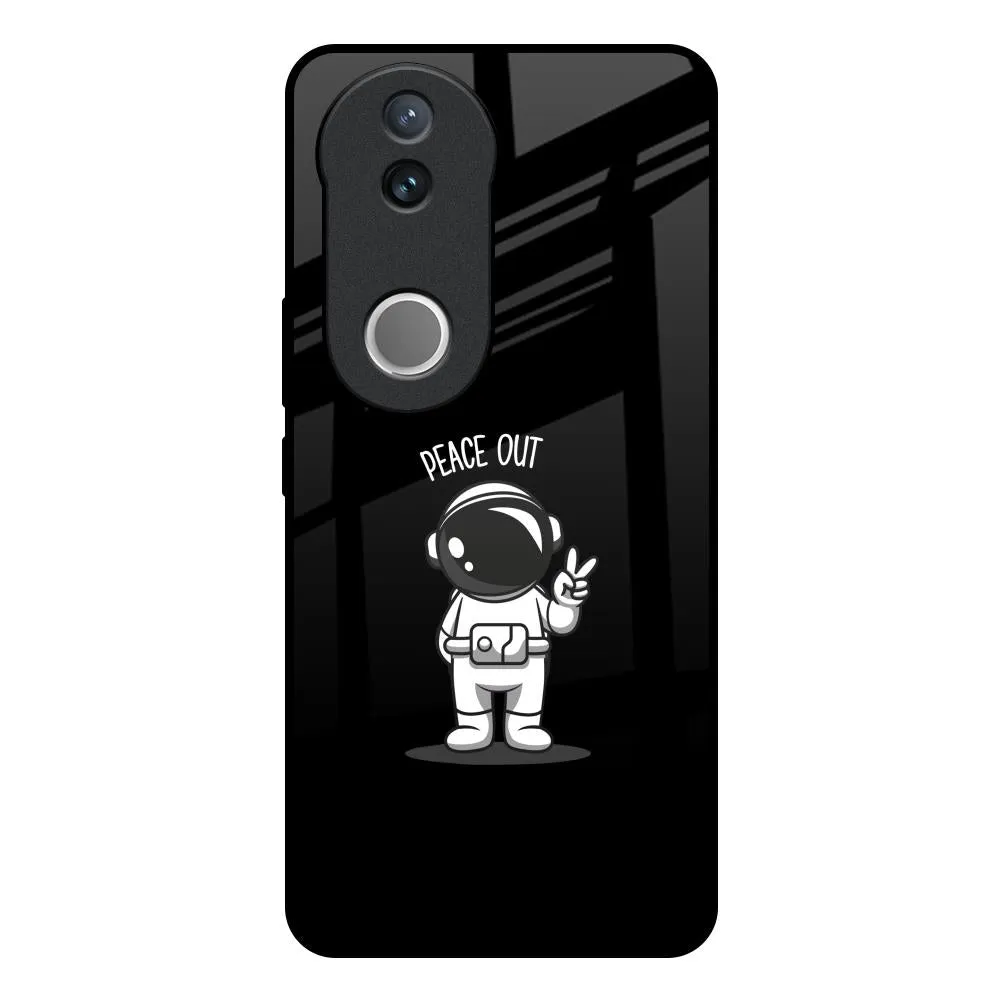 Peace Out Astro Glass Case for IQOO Z10R 5G Minimal Pattern