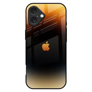 Grainy Yellow Glass Case for iPhone 16 Plus Soft Layered Design Comfort Edge Texture