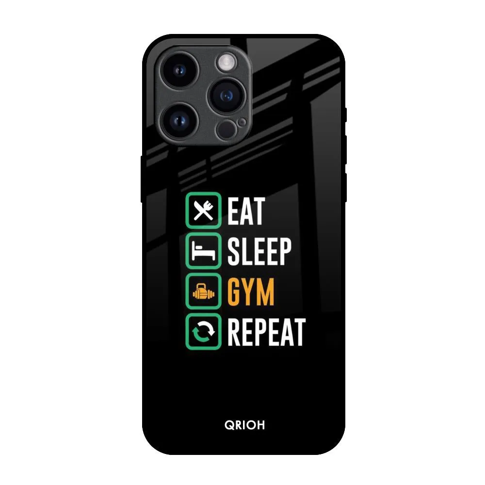 Daily Routine Glass Case for iPhone 14 Pro Max Soft Feelings Textured Detail