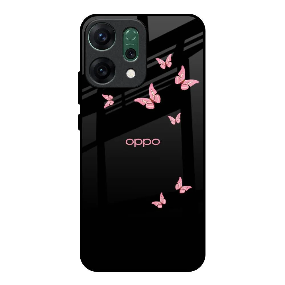 Fly Butterfly Glass Case for Oppo Reno14 Pro 5G Durable Surface Design