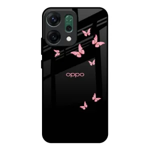 Fly Butterfly Glass Case for Oppo Reno14 Pro 5G Durable Surface Design