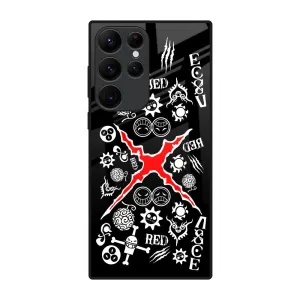 Red Zone Glass Case for Samsung Galaxy S22 Ultra 5G Elegant Craft